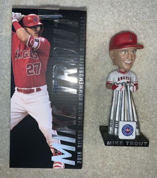 Mike Trout 2018 Silver Slugger Anaheim Angels Bobblehead Never Displayed Sga