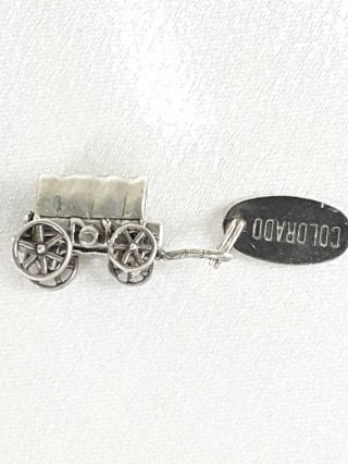 Vtg Sterling Silver Movable Western Covered Wagon Charm
