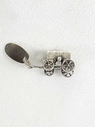 Vtg Sterling Silver Movable Western Covered Wagon Charm 2
