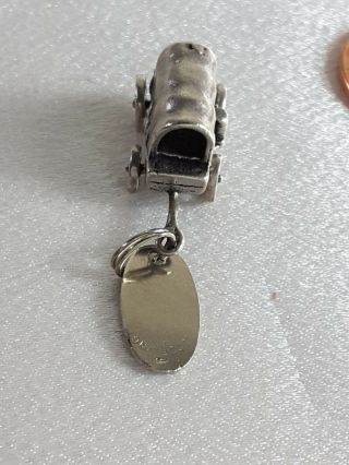 Vtg Sterling Silver Movable Western Covered Wagon Charm 3