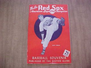 1946 Boston Red Sox American League Champions Baseball Yearbook With Photoposter