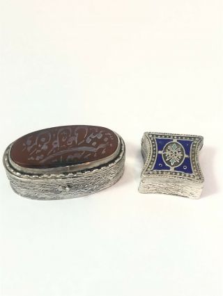 Vintage Turkish Sterling Silver 925 Trinket/ Snuff/ Pill Boxes