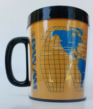 Pan Am Therm Serv Coffee Cup Mug World Map Vntg