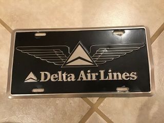 Vintage Delta Airlines Logo Metal Car License Plate Air Lines