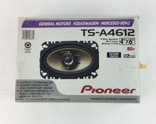 Vtg Pioneer Ts - A4612 2 - Way Car Audio Stereo Speakers 80 Watt 4” X 6” 1997