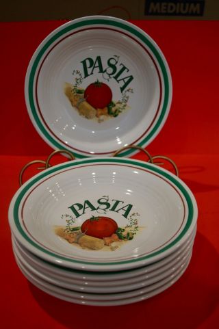 Set Of 2 Vintage Treasure Craft Usa 9 - 7/8 " Pasta Bowls - Multiples