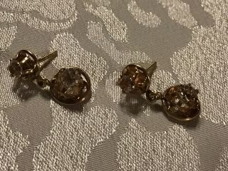 Estate Vintage 14K Yellow Gold Drop Earrings 3