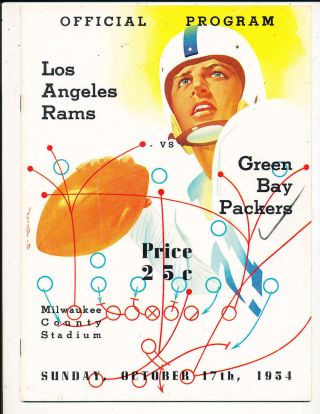 10/17 1954 Green Bay Packers Vs Los Angeles Rams Football Program Bxram