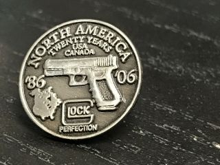 Glock 20 Years USA Canada North America,  Hat,  Vest Pin.  Tie Tack.  VERY RARE 2