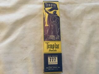 Templar 777 Hexagon Vintage Pencil Box With 11 Pencils,  Reliance Pencil Co.