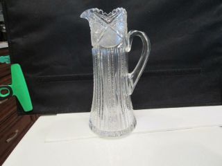 Antique J.  Hoare Co.  American Brilliant Cut Glass 10 " Jug / Pitcher