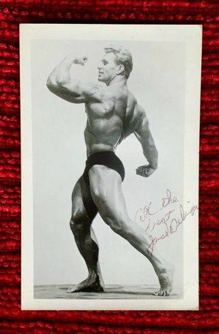 Bodybuilder Jack Delinger 1949 Mr.  America,  1956 Mr Universe Autographed Photo