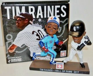 Tim Raines 2017 7x All - Star Double Bobbleheads - Expos & White Sox & Box
