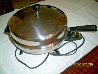 Faberware Electric Fry Pan Skillet Stainless Steel Lid 12 " Vintage 310 - B