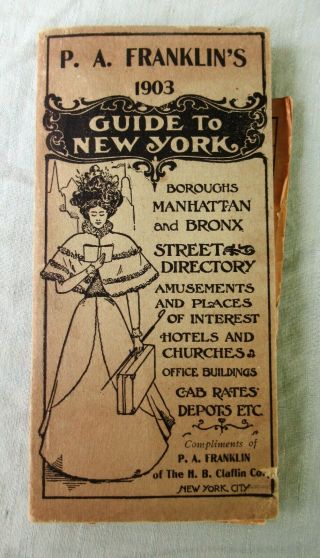 Antique Pocket Map Of York City - 1903