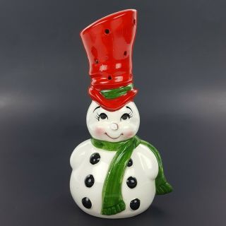 Vintage Lefton Snowman Toothpick Holder Christmas Hors D 