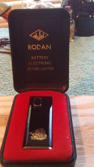 Vintage " Rodan " Battery Electronic Butane Lighter Near