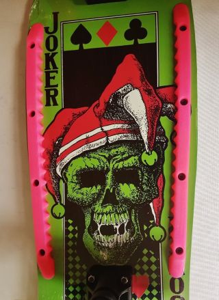 Vintage C.  1980 21 " Nos Skateboard Skate Board Multi Color Skull Joker Eagle