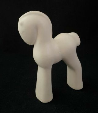 Vintage Art Deco White Ceramic Horse Figurine 6 " Satin Finish