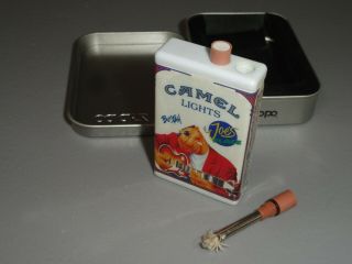 Vintage Camel Metal Match Bustah Camel Lighter Not A Zippo With Zippo Case C1994