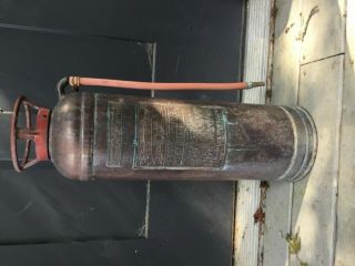 Antique Vintage " Red Star Model 303 " Copper Brass Fire Extinguisher All