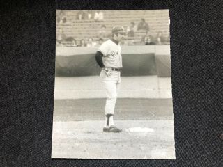 Vintage York Yankees Thurman Munson Photo Game Action Cleveland Stadium