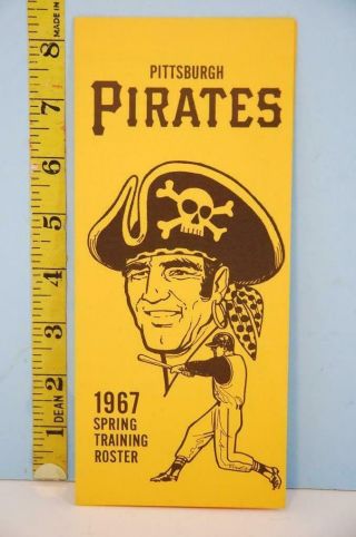 1967 Pittsburgh Pirates Baseball Spring Training Roster & Schedule