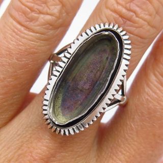 W.  J.  Johnson Vintage Old Pawn Sterling Silver Handcrafted Tribal Elongated Ring