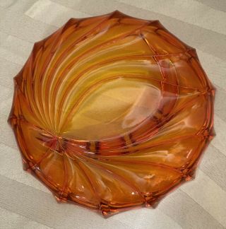 Retro Mid Century Modern Vintage Viking Orange Art Glass Ashtray MCM 3