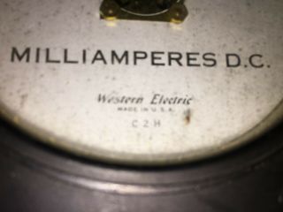 Vintage Western Electric Panel Meter DC Milliamperes End Scale Model C2H 2