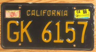 1988 California License Plate Number Tag - $2.  99 Start
