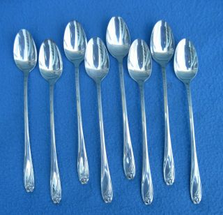 Set of 8 1847 Rogers Bros DAFFODIL Iced Tea Spoons No Monograms 3