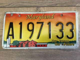 Maryland License Plate Our Farm Our Future (a 197133)