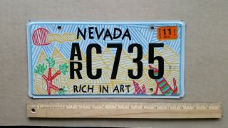 License Plate,  Nevada,  Rich In Art,  Kids Art,  Ar C (palindrome) 735