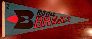 Buffalo Braves 1970s Vintage Nba Basketball Pennant 30 " X 12 "