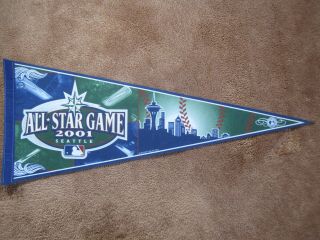 Seattle Mariners 2001 Mlb Baseball All - Star Game Safeco Field Pennant Flag Sharp