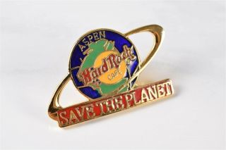 Vintage Old Stock Hard Rock Cafe Lapel/hat Pin Aspen Colorado Planet Earth