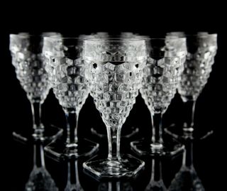 Fostoria American Clear Water Goblet Glasses Set Of 6 Vintage Glass Stemware
