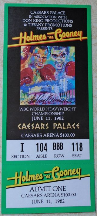 Larry Holmes Vs.  Gerry Cooney  Championship Boxing,  Fight Ticket