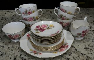 21 Piece Vintage Queen Anne Bone China Tea Set Ridgeway Potteries,  England, 2