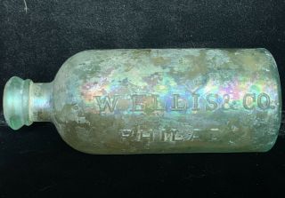 Antique W.  Ellis & Co.  Philada Pa Green Glass Medicine Bottle Philadelphia