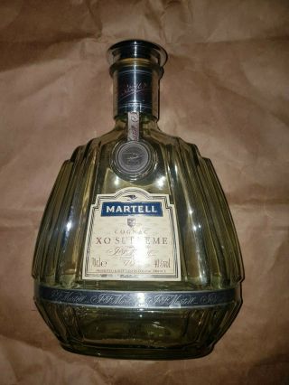 Vintage Empty Martell Xo Supreme Cognac Crystal Bottle France