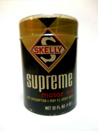 Vintage Skelly Supreme Motor Oil Can Matches Matchbox Container