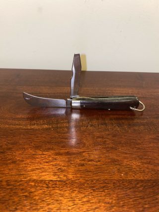 Vintage Colonial Prov.  Usa 2 Blade Hawk Bill Electricians Folding Pocket Knife