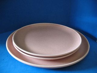 3 Vintage Russell Wright By Steubenville Plates 1 Dinner 2 Lunch Plates In Taupe