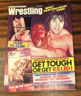 Nm 1975 Sports Review Wrestling Mil Mas July Andre The Giant Dory Funk Jr Hof