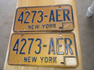 Vintage Pair York State License Plate 