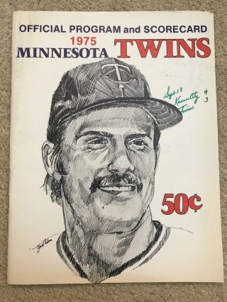 1975 Minnesota Twins V Kc Program 9/18/75 Harmon Killebrew 573rd & Final Hr Wow