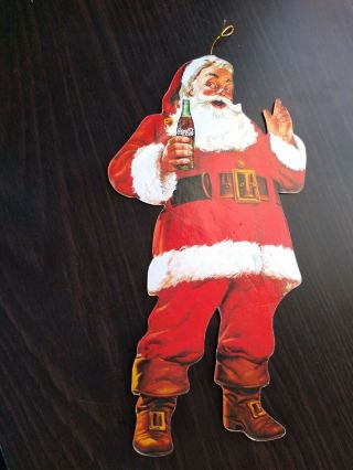 Vintage Santa Claus Coca Cola Coke Christmas Advertising Cardboard Sign 3