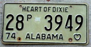 197 Black On White Alabama License Plate 28 = De Kalb County